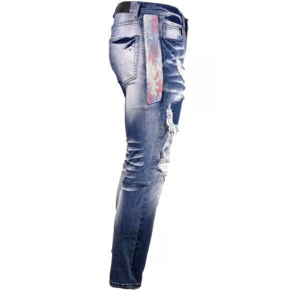 M.LAB Slim Cause Men's Denim Jeans Blue - Picture 5 of 12